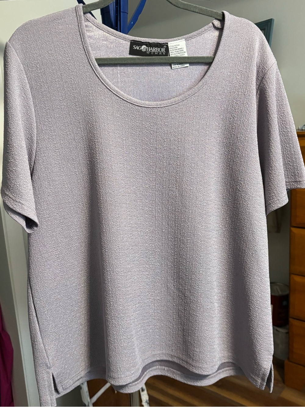 Sag Harbor Light Lavender Short-Sleeve Textured Tee